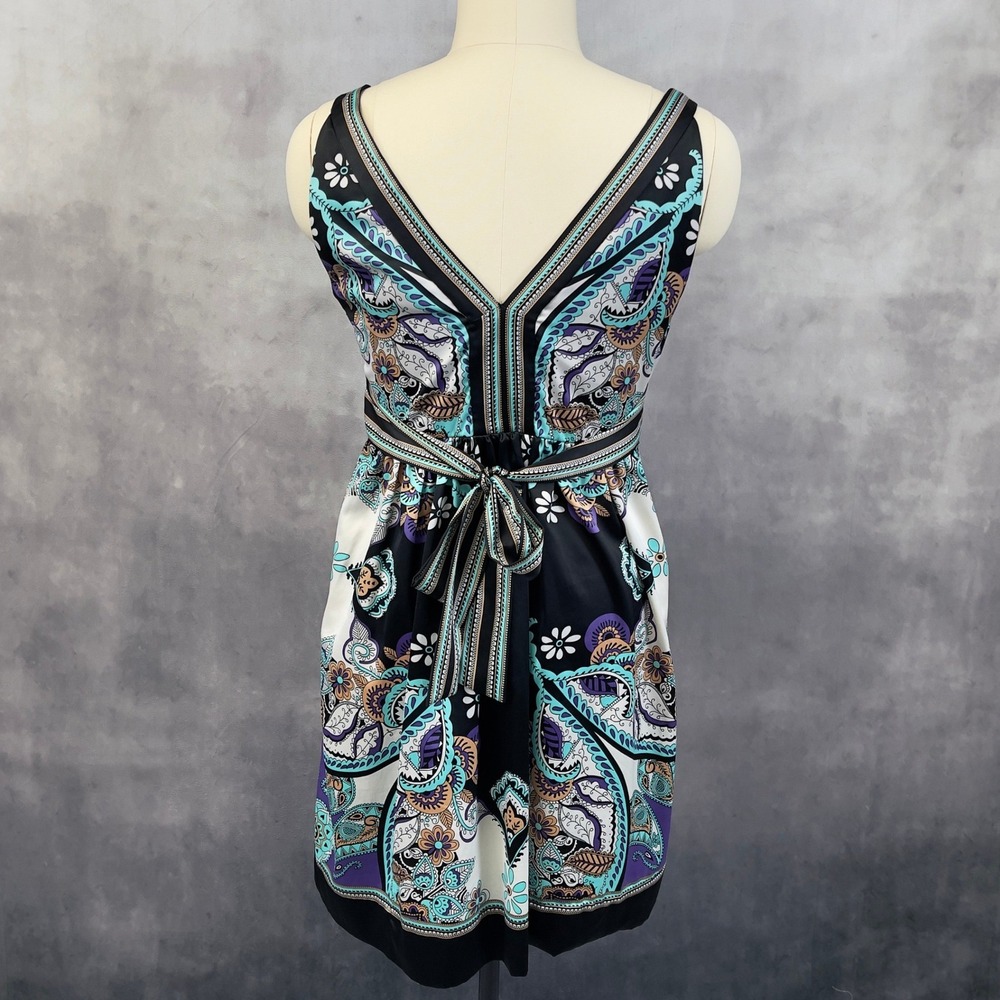 ICE Paisley Print Dress Women 12 Stretch Flowy Boho Indie Maximalist Y2K - Picture 2 of 14